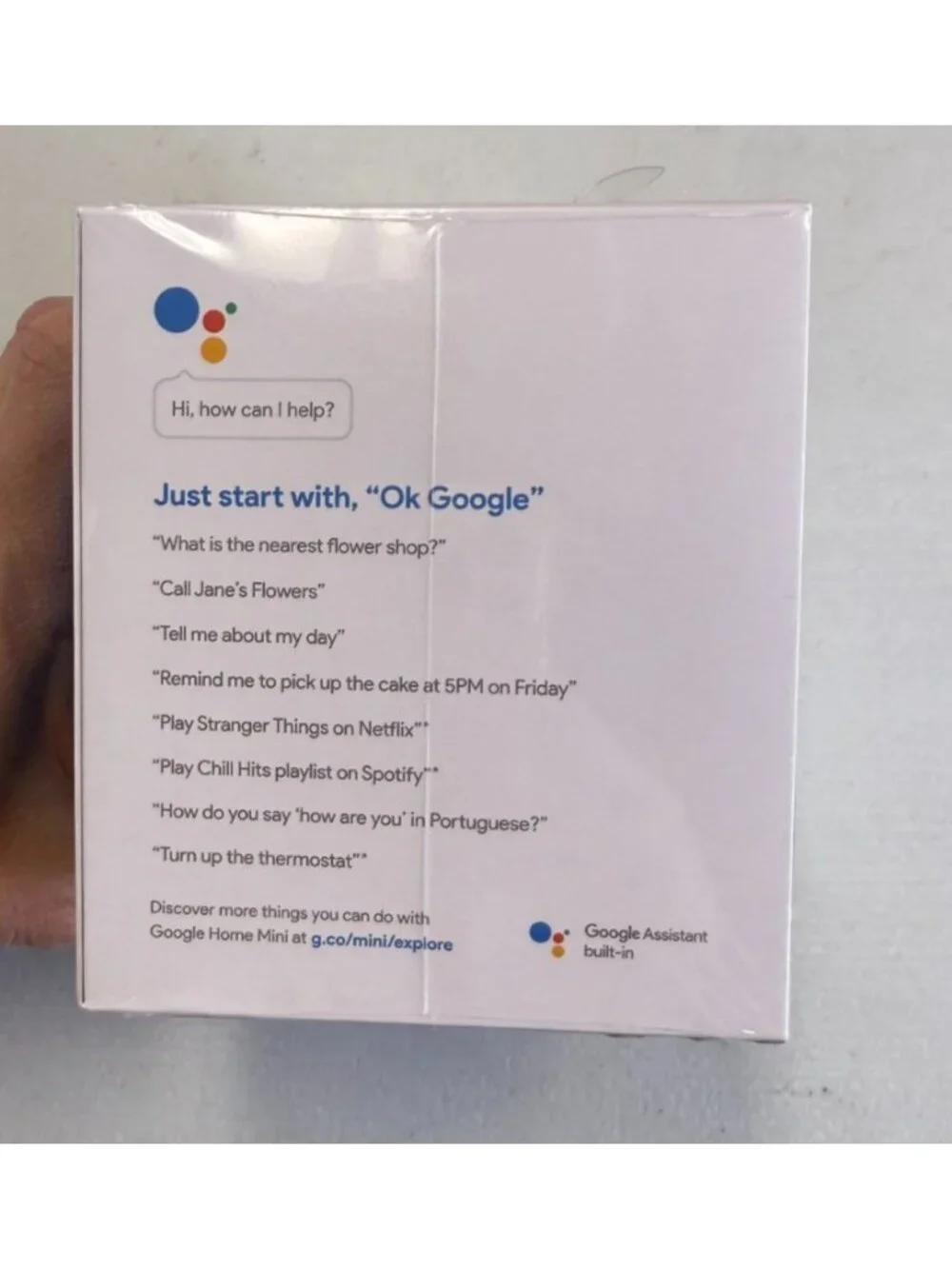 Google Home Mini Smart Speaker with Google Assistant GA00210-US Chalk NEW